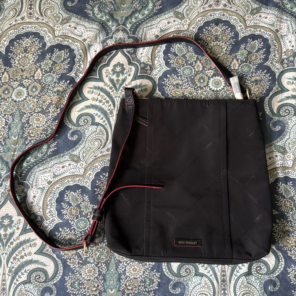 Vera Bradley preppy poly Molly Crossbody black purse never worn tags still on!